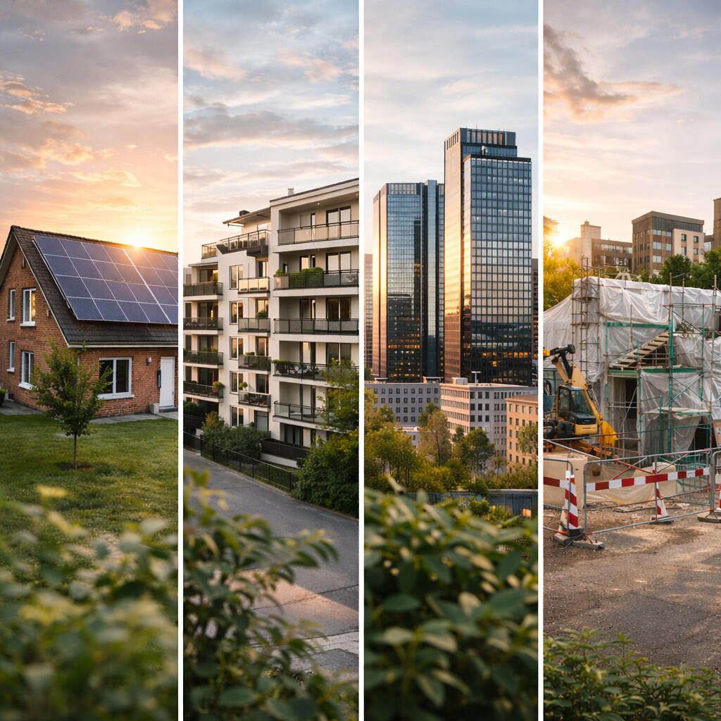 Verschiedene Gebäude bei goldener Stunde Verschiedene Gebäude bei goldener Stunde